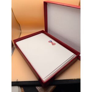 Vintage Cartier Notecard Set - American Flag Bow Tie